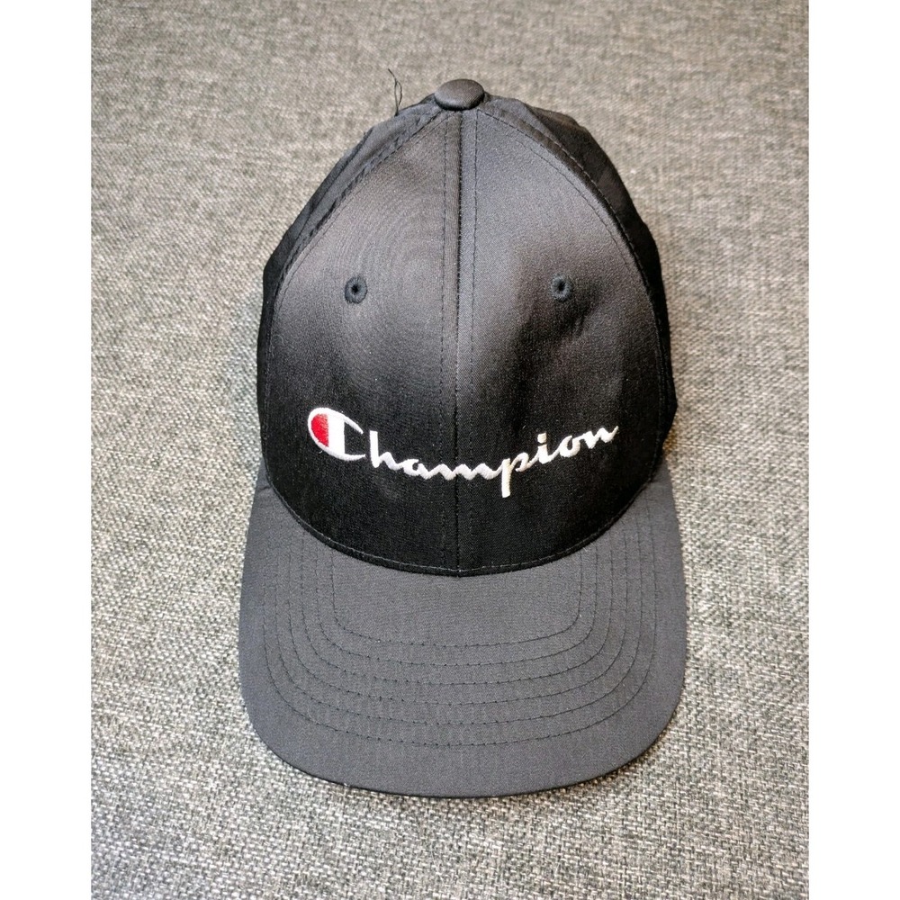 Champion Capital Flex Fit Embroidered Hat Unisex Adult One Size Fits Black Cap